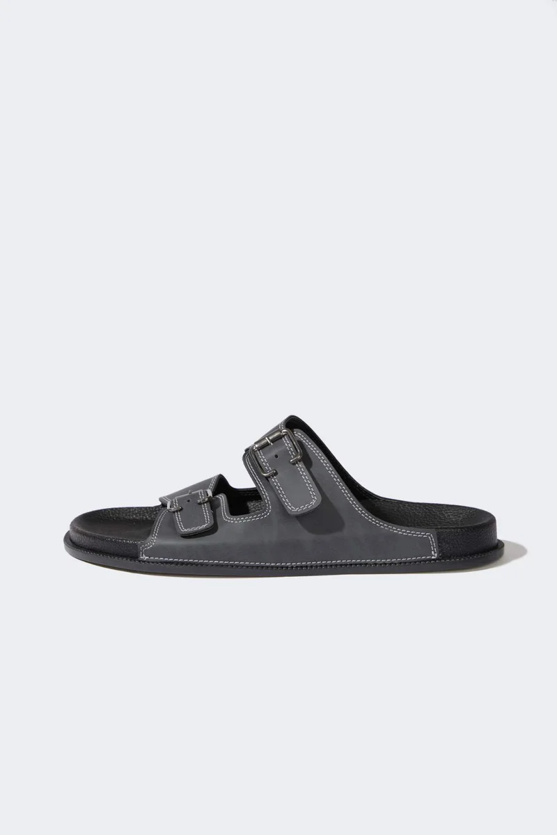 DeFacto Boy Flat Sole Double Banded Faux Leather Slippers