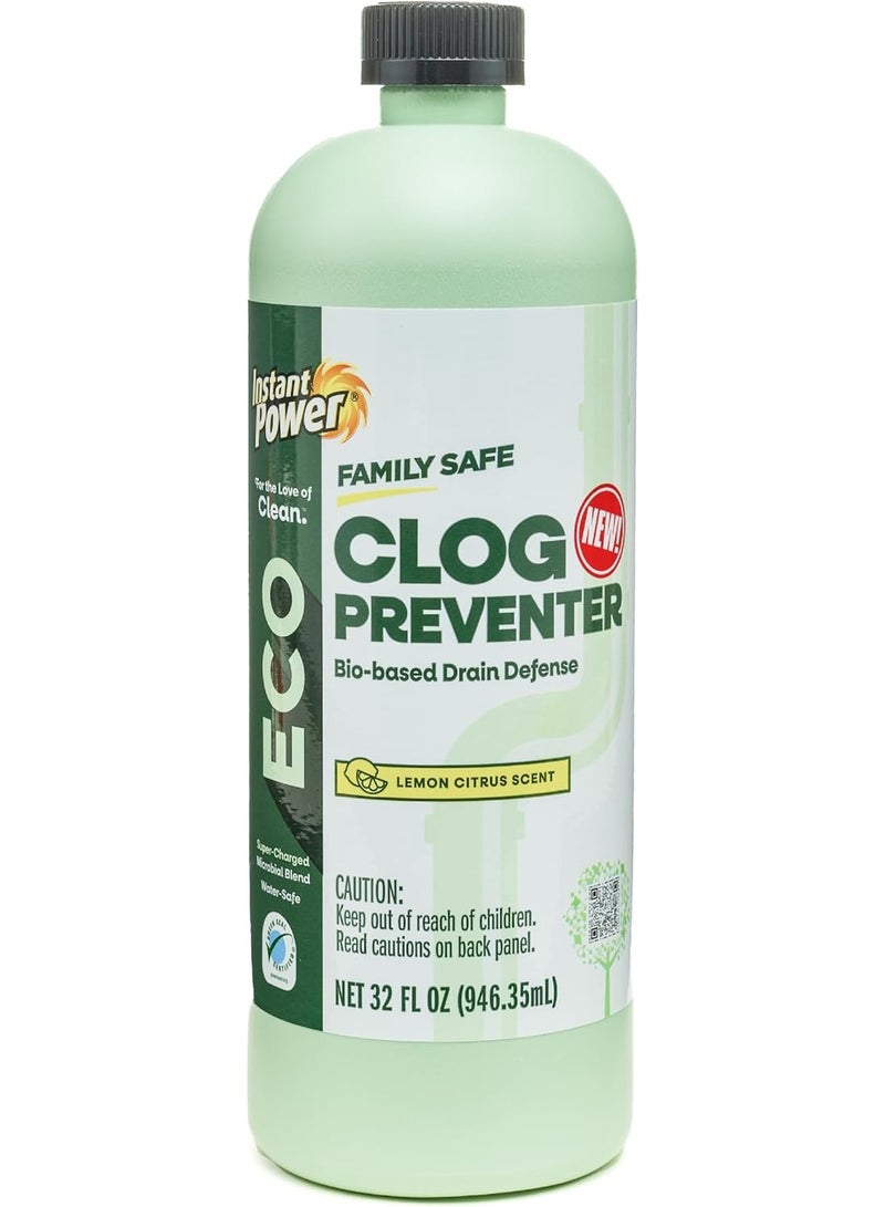 Instant Power Eco Clog Preventer Enzyme Drain Cleaner Liquid And Deodorizer For Sink Shower Toilet Garbage Disposal Cleaner Bio Based Drain Defense Smell Remover And Odor Eliminator 946.35 ML - Image 1