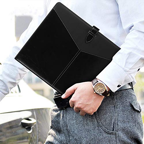 Toplive Padfolio 3 Ring Binder Organizer Business Portfolio Folder for Women, A4/ Letter Size PU Leather Professional Portfolio Padfolio for Interview Conference Presentation, Black - Image 2