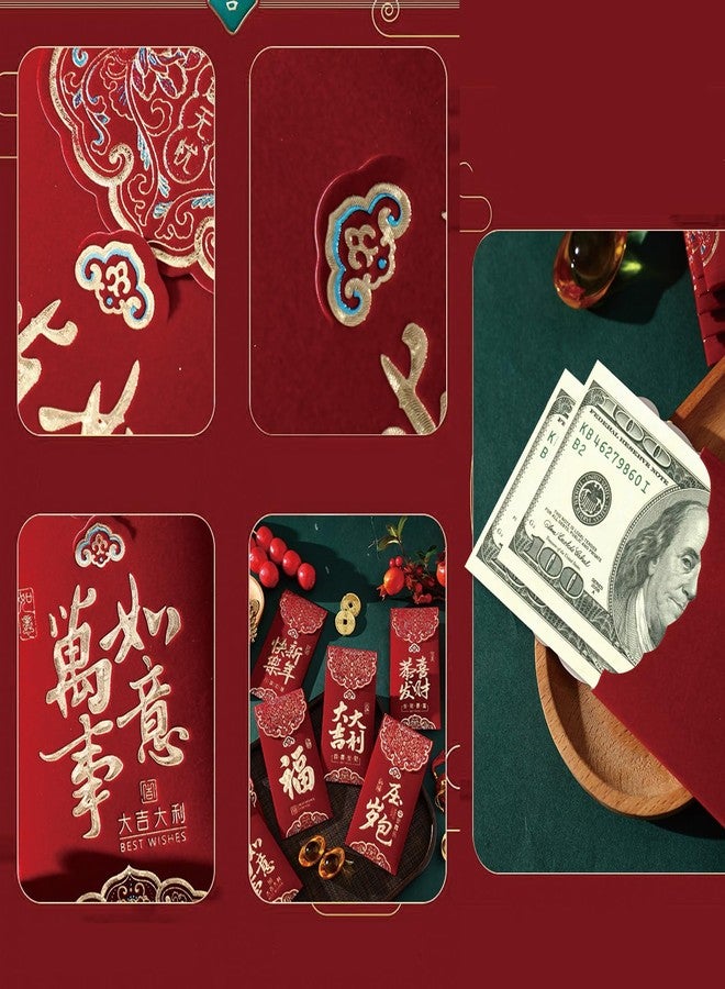 Zeptrix Chinese New Year Red Envelopes,6Pcs Reds Envelope Snake 2026 Lunar New Year Envelopes Chinese Money Red Packets Hong Bao Gift Envelope Gold Embossed Patterns Spring Festival Wedding Birthday - Image 4