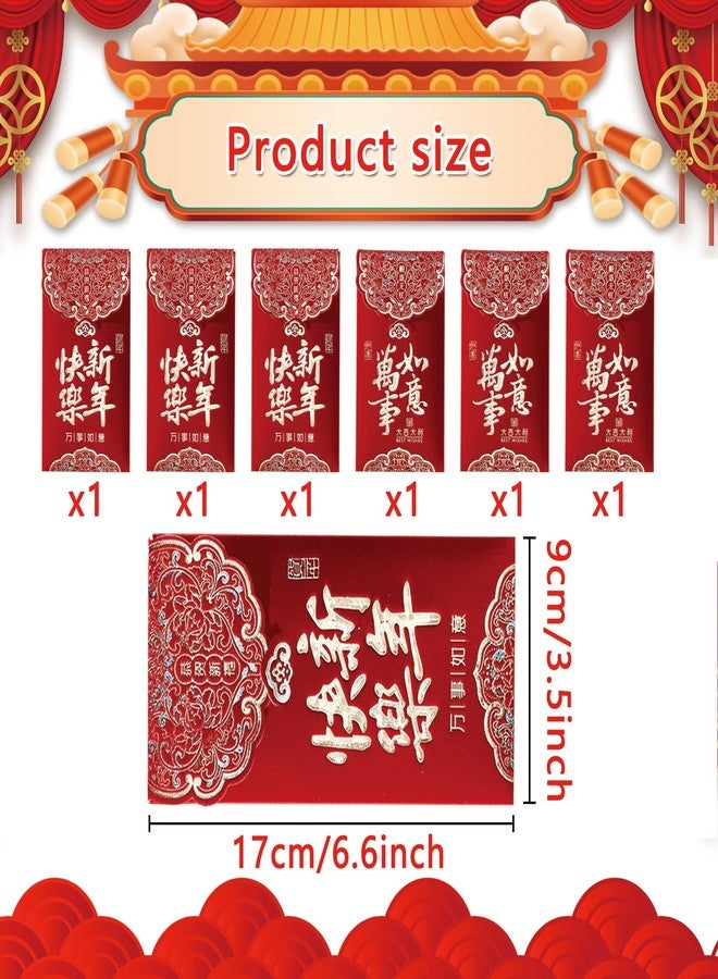 Zeptrix Chinese New Year Red Envelopes,6Pcs Reds Envelope Snake 2026 Lunar New Year Envelopes Chinese Money Red Packets Hong Bao Gift Envelope Gold Embossed Patterns Spring Festival Wedding Birthday - Image 2