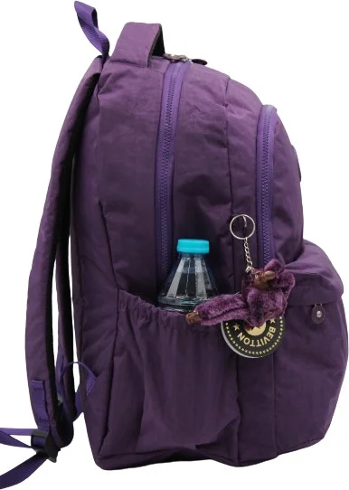 Bevitton Crinkle Waterproof Fabric School Backpack 2200 Purple