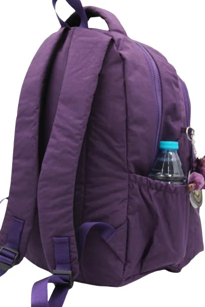 Bevitton Crinkle Waterproof Fabric School Backpack 2200 Purple