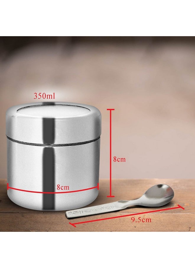 MARU Maru Stainless Steel 7-in-1 Kitchen Storage Container Set with Round Wire Stand-350ml Multipurpose Containers with Durable See-Through Threaded Lids, Ideal for Organizing Spices, Herbs, and Dry Fruits  - Image 4