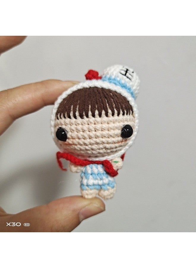 Finished Handmade Crochet Knitting Wool Dress Doll Handmade Knitting Wool Doll Pendant Doll-Color:Tuanzi