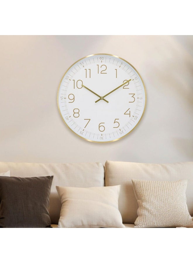دانوب هوم ساعة حائط معدنية لامعة Danube Home Sansa - أبيض 40x40x4 ديكور حائط عصري بتصميم أنيق من الألومنيوم والبلاستيك مثالية لديكور المنزل ساعة أنيقة إكسسوارات منزلية مزخرفة  - Image 1