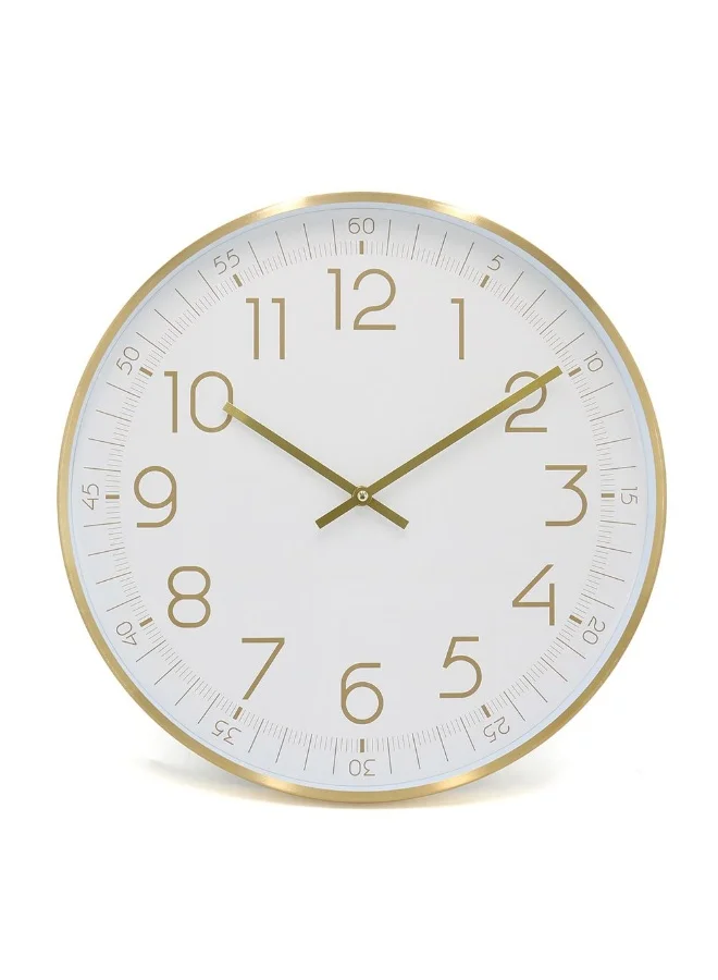 DANUBE HOME Danube Home Sansa Metal Shiny Wall Clock - White 40X40X4 Modern Wall Decor Stylish Aluminum & Plastic Design Perfect For Home Decor Elegant Timepiece Decorative Home Accessories