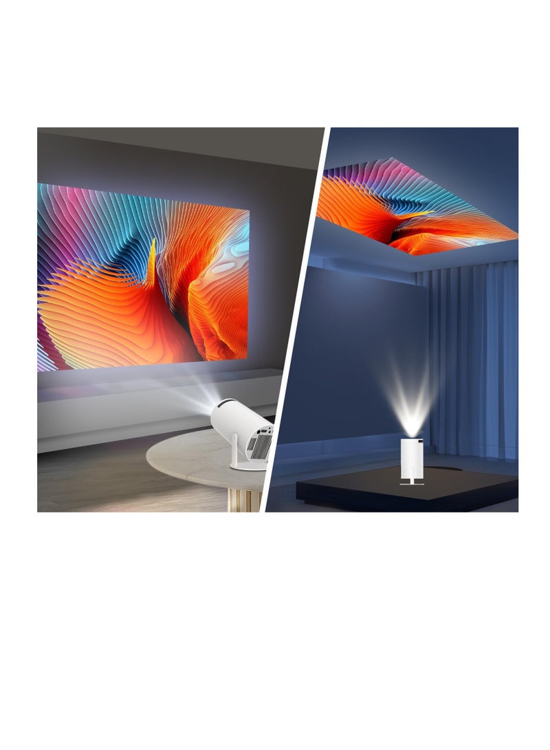 جهاز عرض صغير محمول – مزوّد بـ WiFi 6 وبلوتوث 5.0 ونظام أندرويد 11 – يدعم 4K و1080P FHD، بإضاءة 8000 لومن وتصحيح تلقائي للانحراف الأفقي وتدوير 180 درجة للهاتف – قوي ومتكامل - Image 2