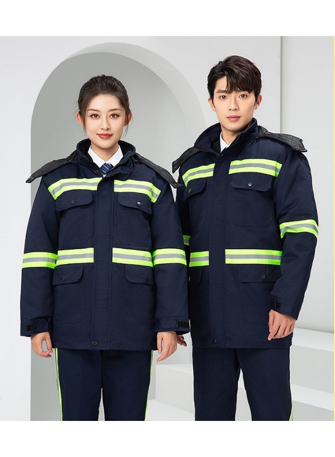 NIBEMINENT Winter Warm Work Clothing Cold-proof Jumpsuit Cotton-padded Repairman Overalls Work Clothes For  Thicken Outdoor Reflective - Image 2