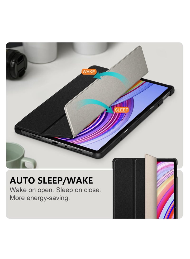 SOLARAE Case for Xiaomi Redmi Pad Pro 12.1 Inch 2024, Slim Protective Case, PU Leather Smart Cover with Auto Sleep/Wake, Black - Image 3