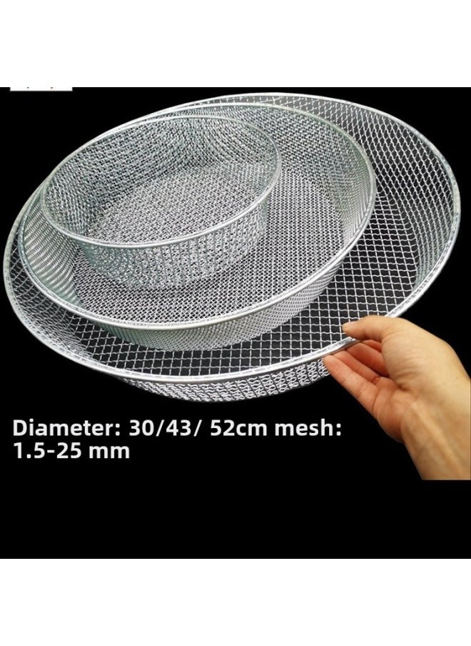 Generic - Sieve Household Round Wire Large Mesh Sieve Chestnut Sieve Sand Sieve Stone Sieve Corn Gardening Sieve Soil Wholesale-Specifications:14mm Mesh  Depth 10cm - Image 1