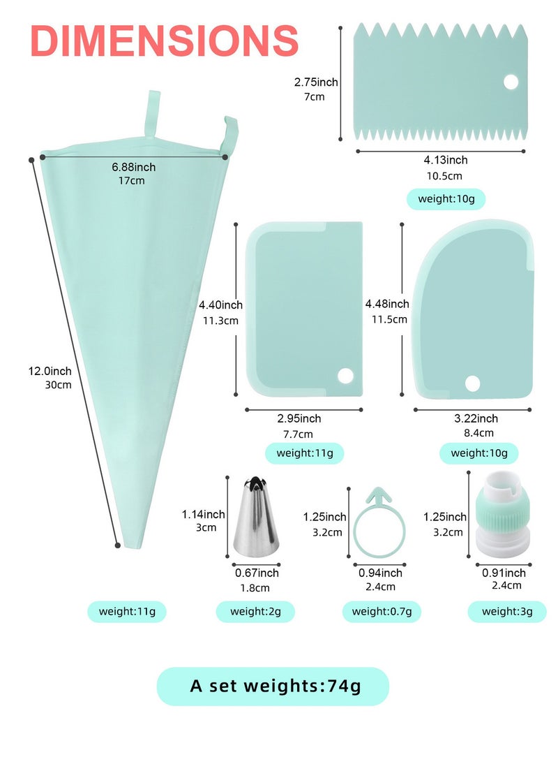 هومستر 19 قطعة مجموعة أدوات تزيين الكيك - أدوات خبز احترافية مع أطراف التزيين، أكياس حلواني، ملمس ومقابس، مجموعة كاملة لمستلزمات المعجنات - Image 2