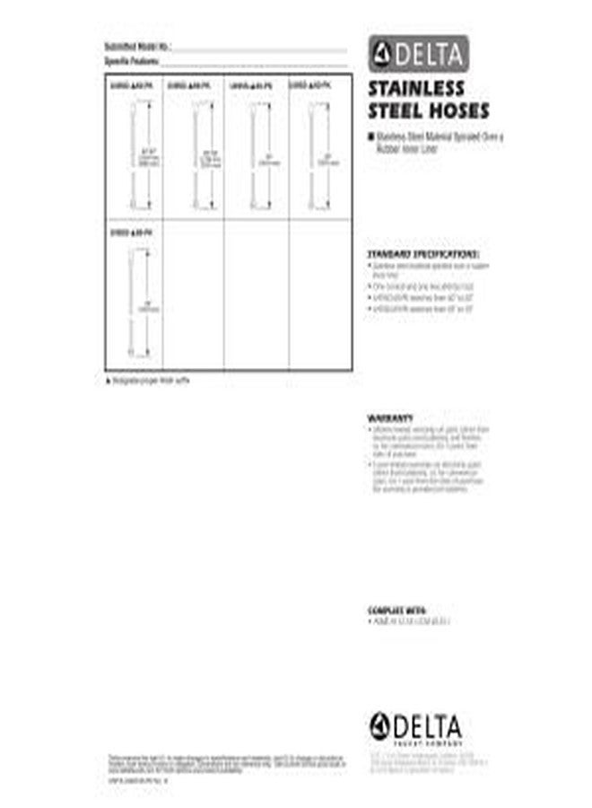 دلتا صنبور دلتا U495S-40-PK خرطوم من الفولاذ المقاوم للصدأ، كروم، 40 بوصة - Image 2