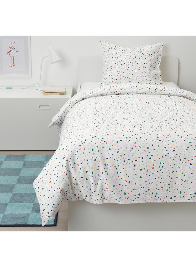 erorex Duvet cover and pillowcase, white/mosaic patterned, 150x200/50x80 cm - Image 4