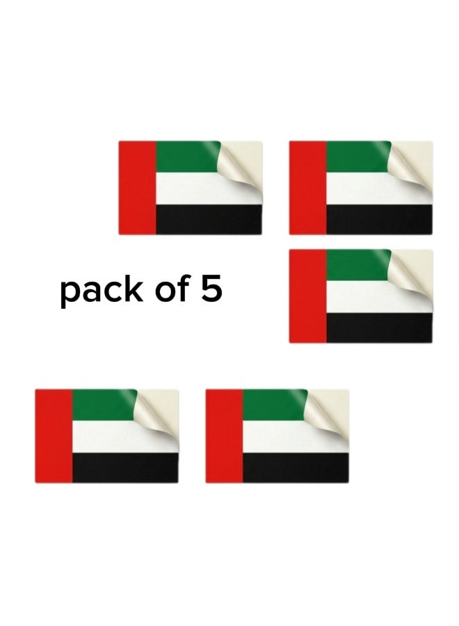 مجموعة ملصقات علم الإمارات العربية المتحدة (UAE) من الفينيل - خالية من الفقاعات، جودة ممتازة - ملصق مقاوم للماء للسيارة، الشاحنة، الدراجة النارية ونوافذ المنزل - الحجم 11 × 7 سم - Image 1