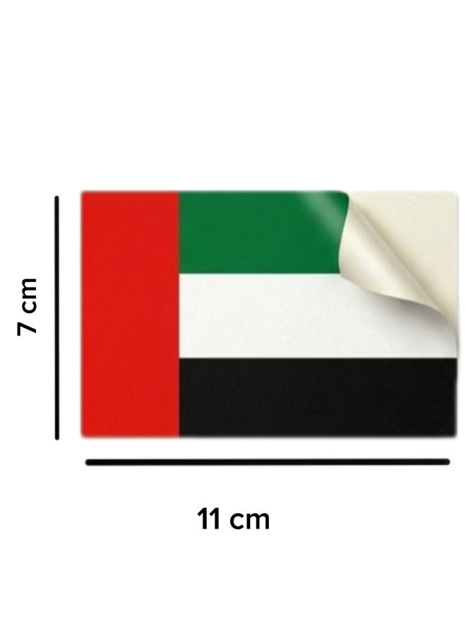 مجموعة ملصقات علم الإمارات العربية المتحدة (UAE) من الفينيل - خالية من الفقاعات، جودة ممتازة - ملصق مقاوم للماء للسيارة، الشاحنة، الدراجة النارية ونوافذ المنزل - الحجم 11 × 7 سم - Image 2