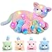 Skylety Nurturing Cat Stuffed Animal with 4 Plush Kittens Cats Baby Stuffed for Girls Boys Plushy Mommy Kitty with Baby Kittens for Birthday Party Favors GiftsLED Style - Image 3