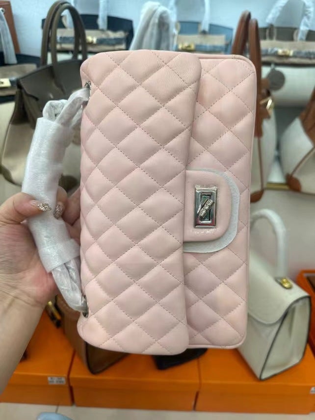 Chic Caviar Leather Shoulder Bag for Women lotus root starch 