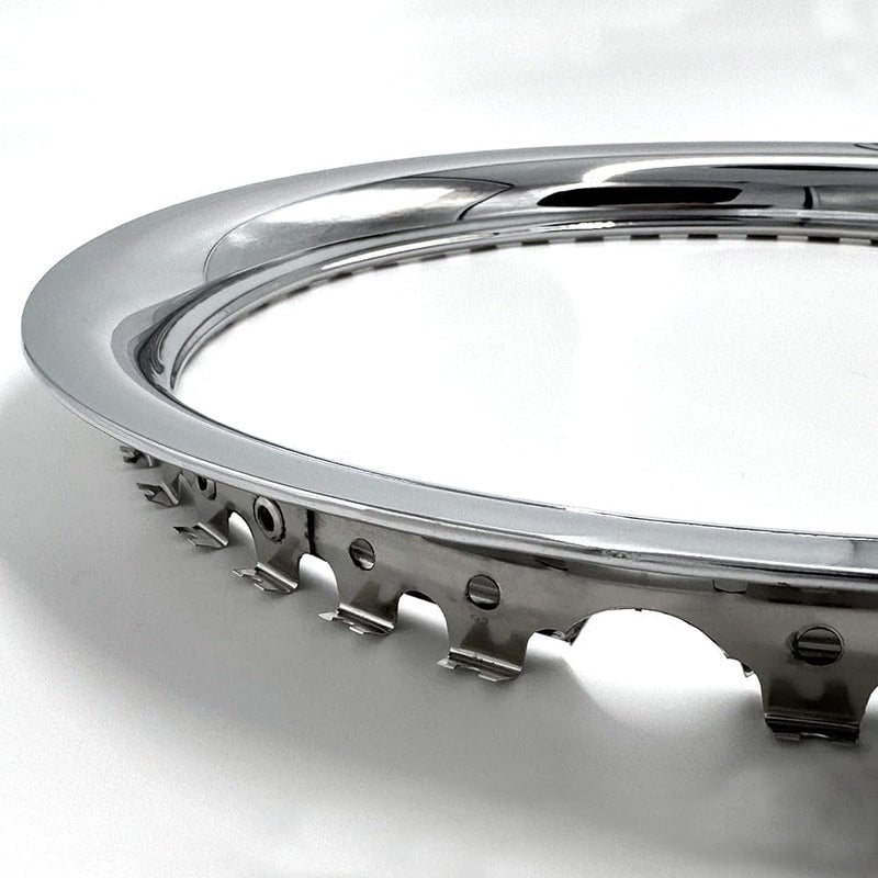 Brighter Design Set of 4 16" SS Chrome 1 1/2" Deep Wheel Trim Rings - Image 4