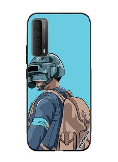 Protective Case Cover For Huawei Y7a Helmet And In Military Uniform Design Multicolour