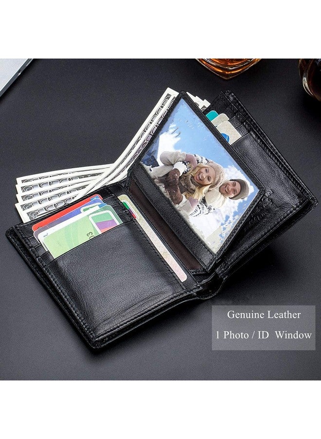 BULLCAPTAIN BULLCAPTAIN Large Capacity Genuine Leather Bifold Wallet/Credit Card Holder for Men with 15 Card Slots QB-027 (Black)  - Image 2
