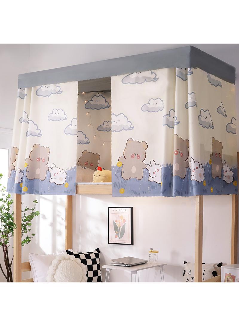 Dormitory bed curtains, student dormitories with physical shading bed curtains 1.35 * 2m 2pcs, with dust-proof top cloth - Image 1