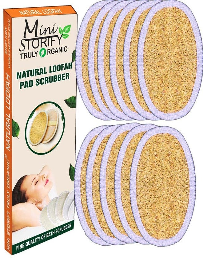 Mini Storify Truly Organic ميني ستوريفي - لوفة طبيعية بيضاوية لتقشير الجسم - عبوة من 11 - وسادات لوفة عضوية لتقشير الجسم والاستحمام - مقشر صديق للبيئة للرجال والنساء - Image 1