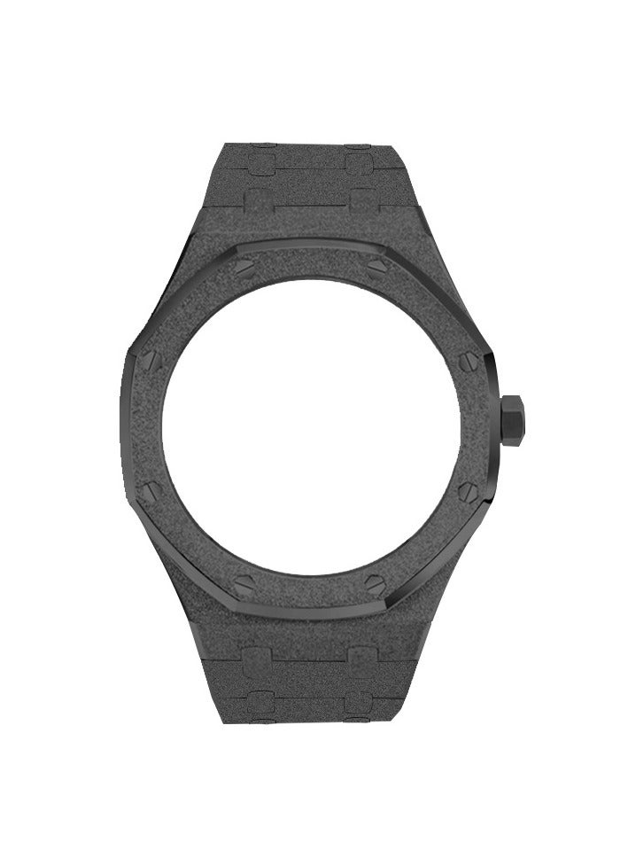 AROAQ GA2100 Metal Watch Band Case Replacement Kit, Stainless Steel Strap Bezel Accessories, Frosted Surface Stainless Steel Bracelet Case Mod For Shock, (Frost Gold Black Shell Steel Belt) - Image 1