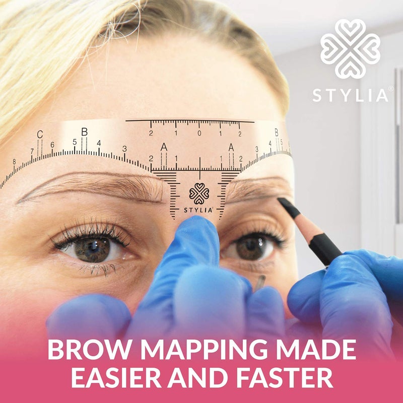 Stylia Eyebrow Stencil Kit for Women â€“ 100 Pack, Precision Brow Mapping Tool for Shaping, Best Eyebrow Stencils for Older Women & Beginners, Strong Adhesive, Universal Fit, Reusable Brow Templates - Image 4