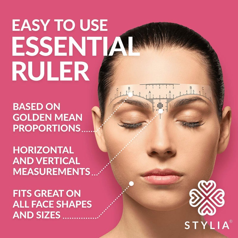 Stylia Eyebrow Stencil Kit for Women â€“ 100 Pack, Precision Brow Mapping Tool for Shaping, Best Eyebrow Stencils for Older Women & Beginners, Strong Adhesive, Universal Fit, Reusable Brow Templates - Image 3