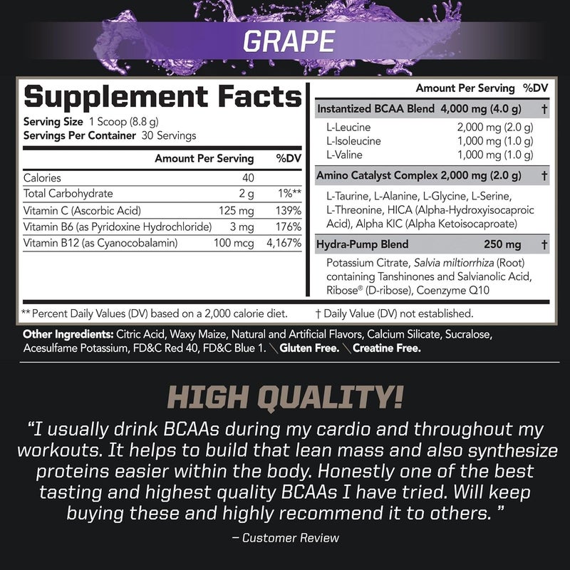 PMD PMD Sports BCAA StimFree Amino Acids  Better Workout Performance Enhanced Recovery Daily Energy Muscle Builder and Muscle Sparing  BCAA Powder Drink Mix  Grape 30 Servings - Image 2