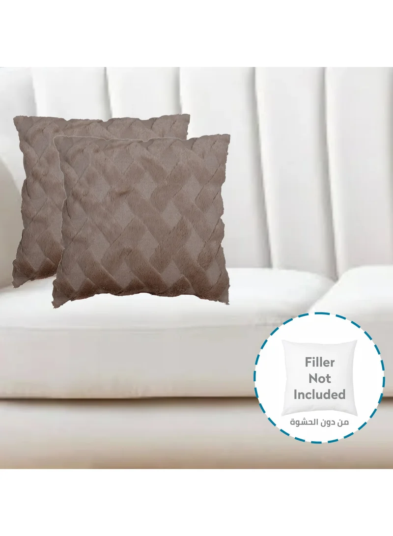Donetella Cushion Cover,45X45 Cm (18X18 inch) 2-Pcs Decorative Throw Pillowcases Without Filler With Beautiful Abstract Art For Sofa Bed Living Room And Couch, Almond Frost