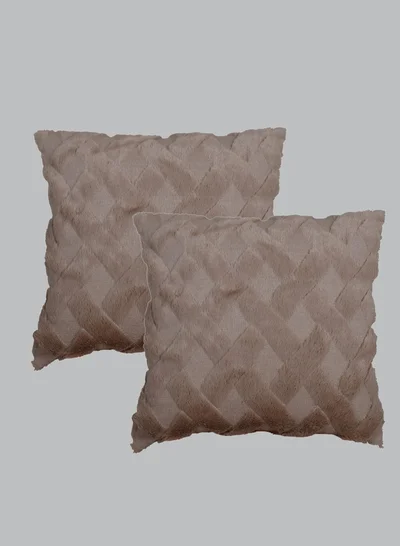 Donetella Cushion Cover,45X45 Cm (18X18 inch) 2-Pcs Decorative Throw Pillowcases Without Filler With Beautiful Abstract Art For Sofa Bed Living Room And Couch, Almond Frost