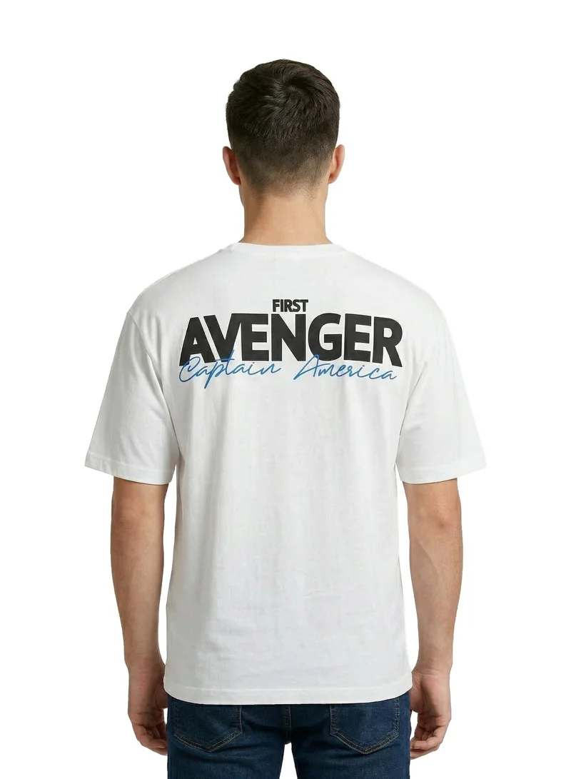 MARVEL  Marvel Men’s Marvel Captain America Sketch Graphic T-Shirt – White for Men | Best Price UAE