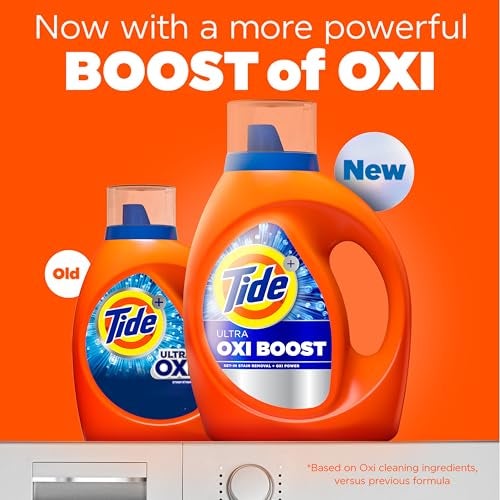 Tide Ultra Oxi Boost Liquid Laundry Detergent, 132 fl oz, 94 Loads, Advanced Stain Remover, Laundry Detergent Liquid with Extra Oxi Power - Image 2