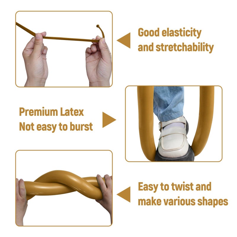 KUULBELA 100Pcs 260 Balloons Long Balloons for Balloon Garland Thickening Latex Twisting Balloon, Brown long balloons for tying Animals Modeling Halloween Christmas Party Decorations. (Card base color) - Image 3