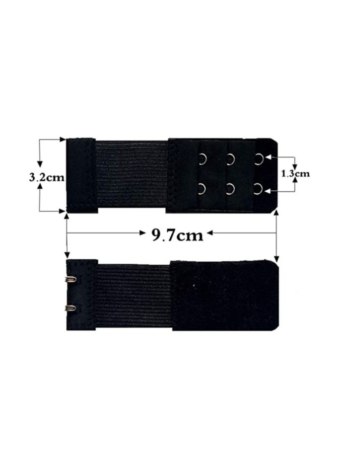 TLAXCA Women Bra Extenders Elastic Bra Strap Extenders 3 Rows 6pcs， 2and3 Hooks for Female Ladies Black Apricot White  - Image 3