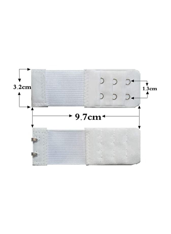 TLAXCA Women Bra Extenders Elastic Bra Strap Extenders 3 Rows 6pcs， 2and3 Hooks for Female Ladies Black Apricot White  - Image 2