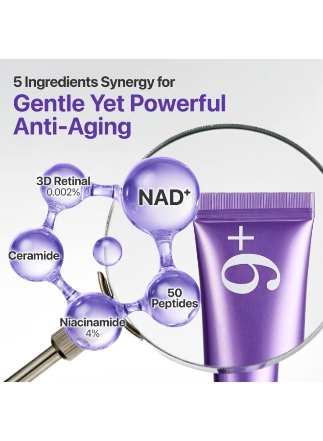 نامبوزين No.9 NAD + كريم العيون Volumetox الشبكية ، علاج مضاد للشيخوخة للتجاعيد ، الخطوط الدقيقة ، الدوائر الداكنة والبقع الداكنة ، صيغة الشبكية اللطيفة مع الببتيدات والنياسيناميد ، 0.67 فلور أوقية. - Image 4