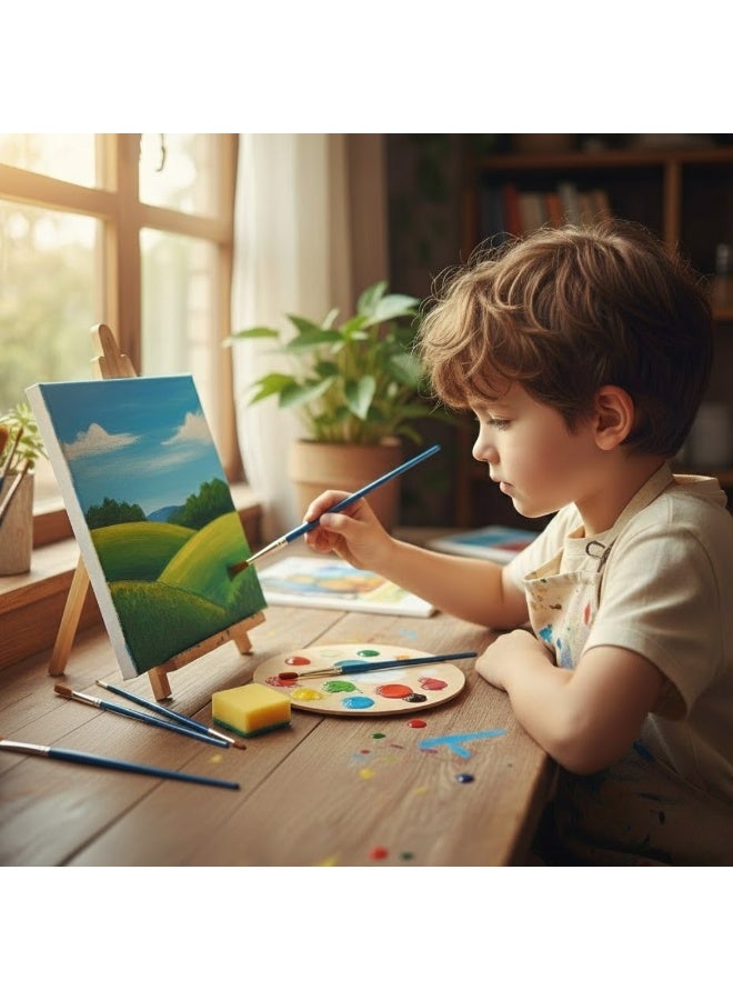 لوكاداه مجموعة ألوان أكريليك - 12 لونًا متعدد الألوان، أنابيب ألوان غير سامة مع لوحة ألوان واحدة وفرشتين، مجموعة فنية مثالية للفنانين والمبتدئين ومشاريع الحرف اليدوية واللوحات القماشية والرسم ورسم الملصقات - Image 2