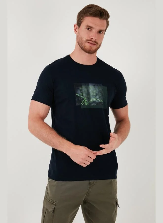Buratti  Buratti Cotton Slim Fit Crew Neck T Shirt Men's T SHIRT 646R8120 for Men | Best Price UAE