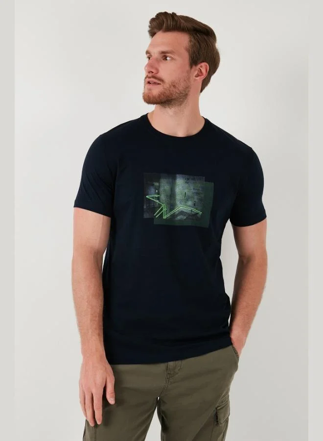 Buratti  Buratti Cotton Slim Fit Crew Neck T Shirt Men's T SHIRT 646R8120 for Men | Best Price UAE