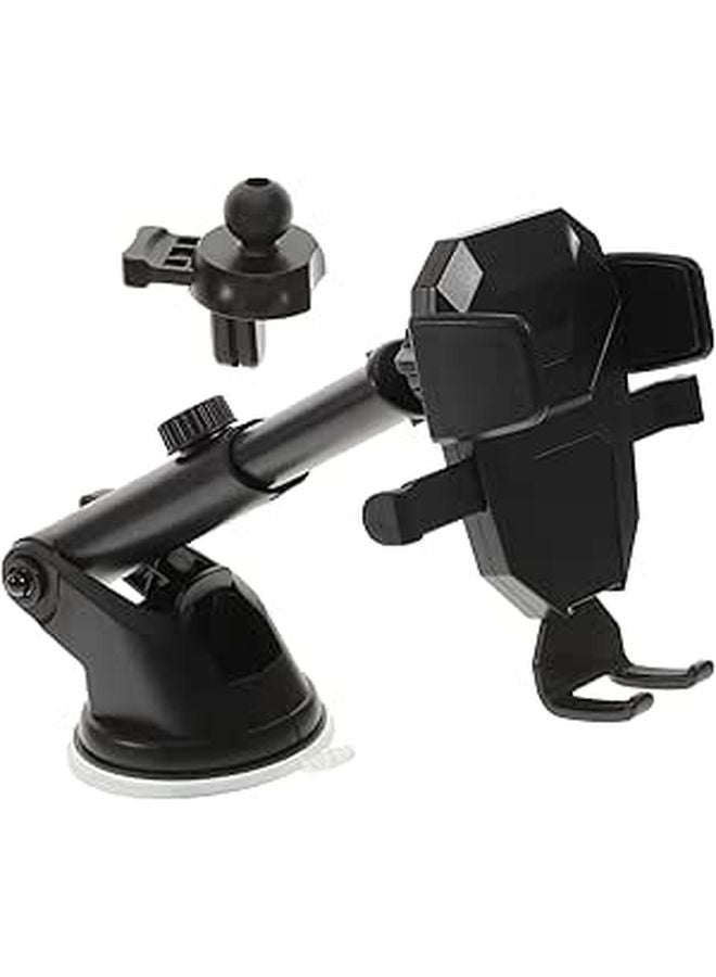 Universal Car Phone Mount Extendable Rotatable Holder Dual Suction Cup Vent Clip Design - Image 1