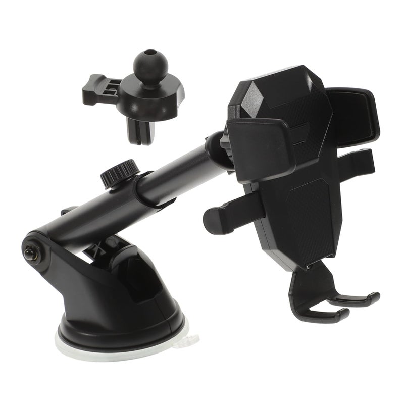 Universal Car Phone Mount Extendable Rotatable Holder Dual Suction Cup Vent Clip Design - Image 2