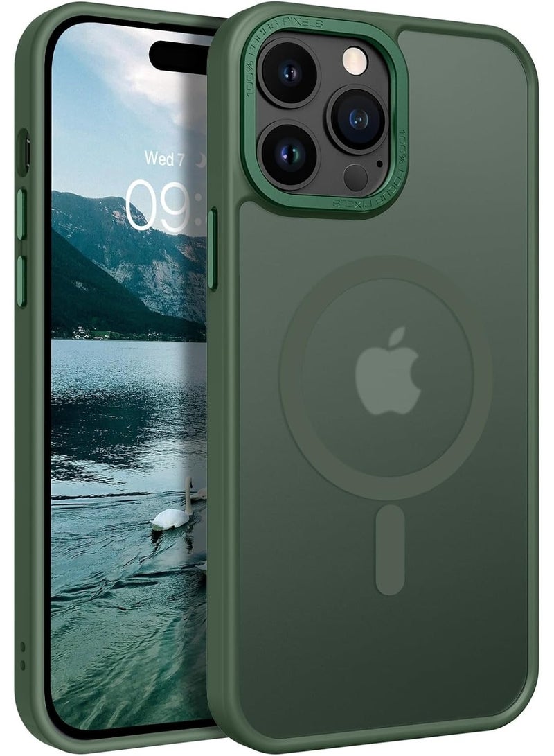 جراب مغناطيسي لهاتف iPhone 11 Pro مقاس 5.8 بوصة جراب هاتف شفاف غير لامع رفيع مقاوم للصدمات ومضاد للأصفر للنساء والرجال والفتيات والأولاد (أخضر) - Image 1