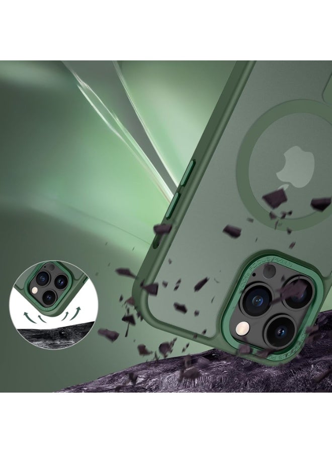 جراب مغناطيسي لهاتف iPhone 11 Pro مقاس 5.8 بوصة جراب هاتف شفاف غير لامع رفيع مقاوم للصدمات ومضاد للأصفر للنساء والرجال والفتيات والأولاد (أخضر) - Image 5