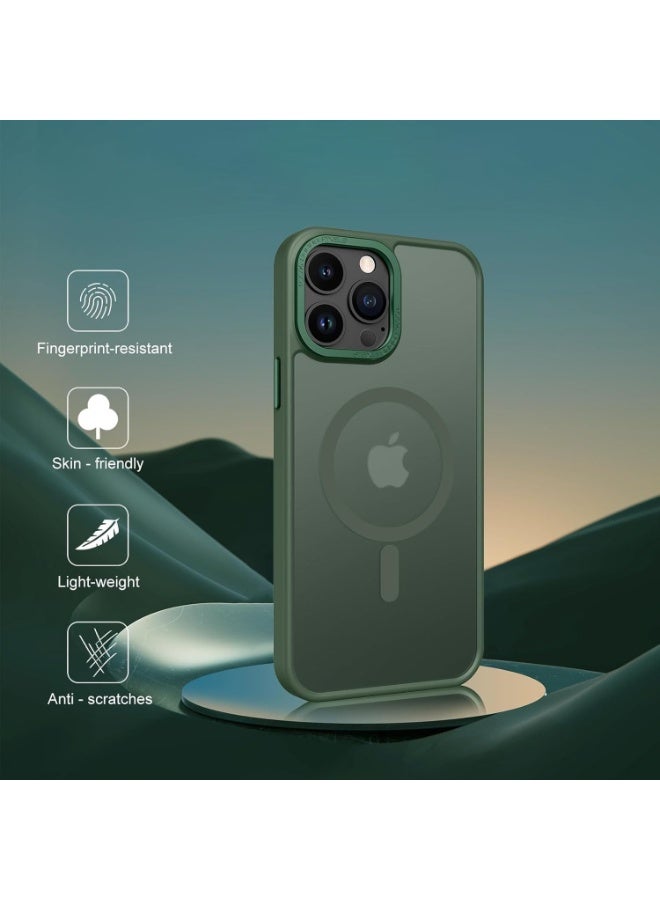 جراب مغناطيسي لهاتف iPhone 11 Pro مقاس 5.8 بوصة جراب هاتف شفاف غير لامع رفيع مقاوم للصدمات ومضاد للأصفر للنساء والرجال والفتيات والأولاد (أخضر) - Image 3