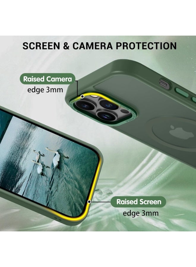 جراب مغناطيسي لهاتف iPhone 11 Pro مقاس 5.8 بوصة جراب هاتف شفاف غير لامع رفيع مقاوم للصدمات ومضاد للأصفر للنساء والرجال والفتيات والأولاد (أخضر) - Image 4