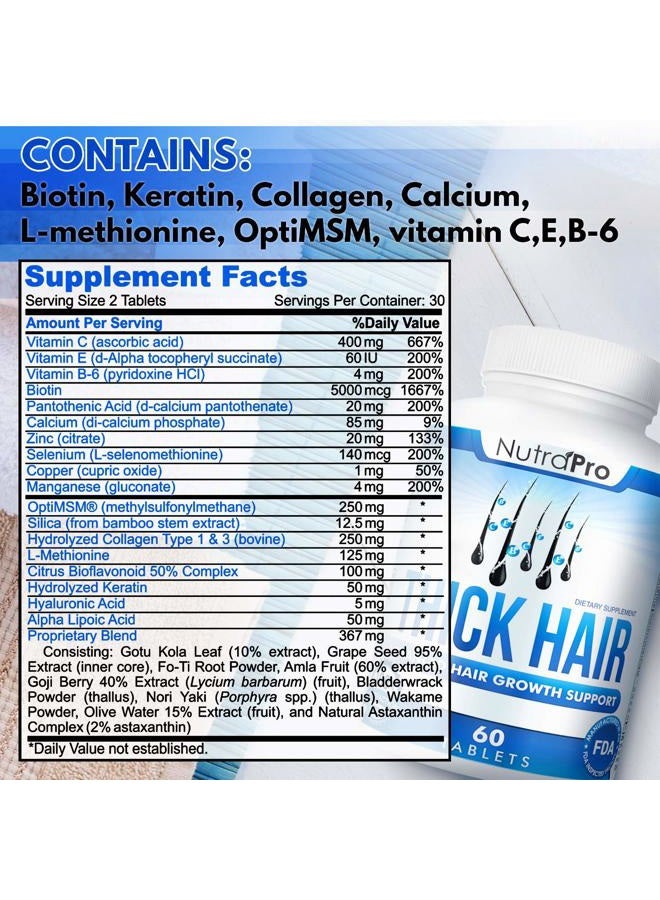 NutraPro Thick Hair Growth Vitamins– Hair Growth Pills With DHT Blocker Stimulates Faster Growth for Weak, Thinning Hair–Biotin Hair Supplements with Keratin & Collagen Helps Men&Women Grow Perfect Hair. - Image 5