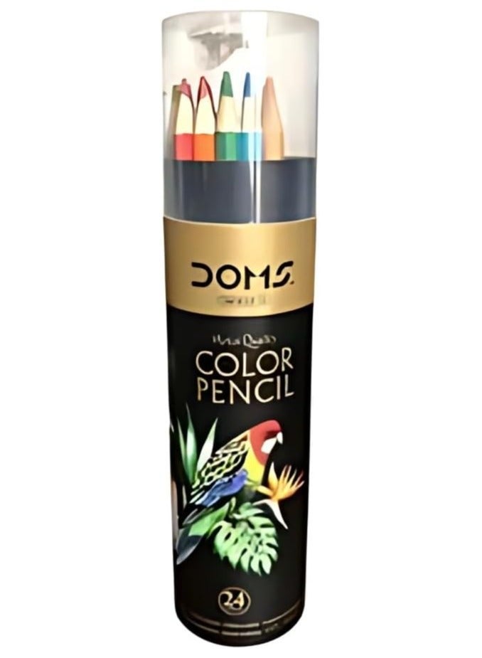 دومس مجموعة ألوان خشبية دومز 12 لون – برطمان ممتع + براية للأطفال والمبدعين - Image 2